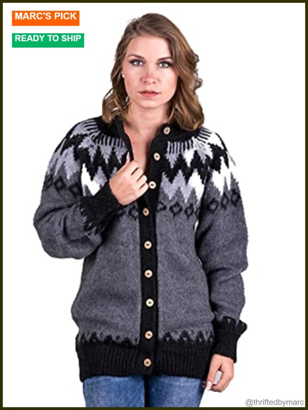 Handmade Hooded Alpaca Wool Cardigan Sweater for Women Lightweight Knit Fall